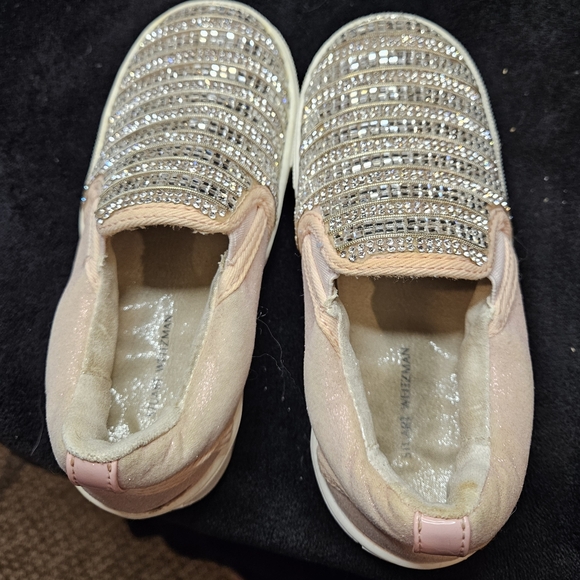 Super cute pink with rhinestones. Slip-On Sneakers Stuart Weitzman kids size 10 - Picture 3 of 8